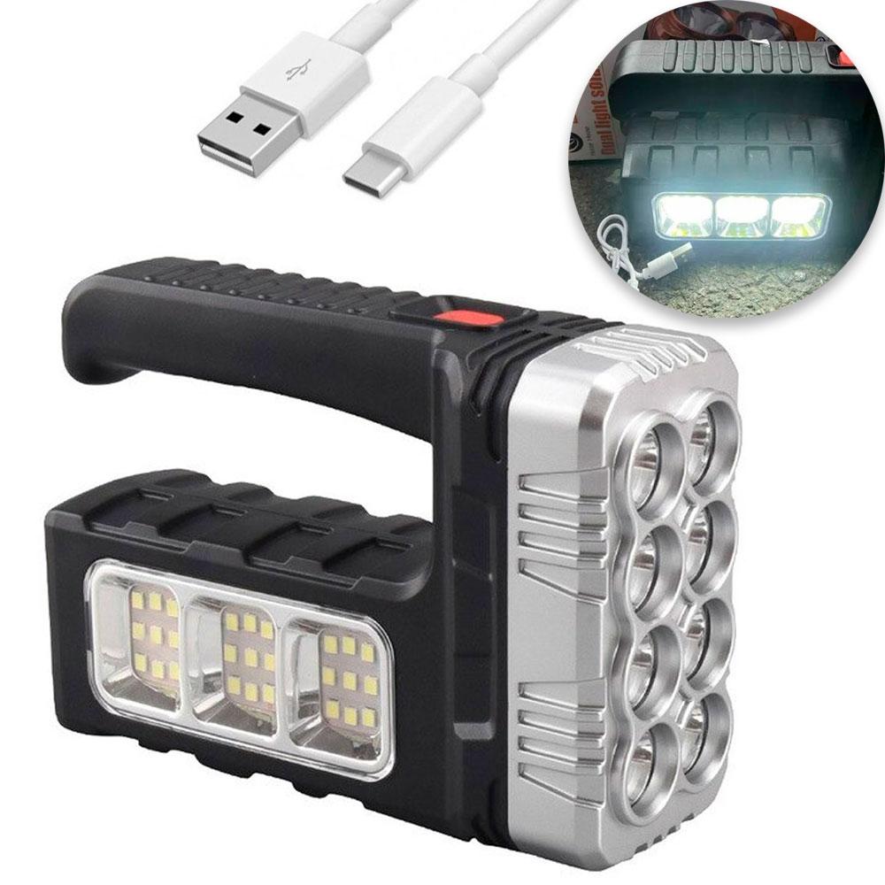 Ліхтарик USB ручний акумуляторний з функцією Power Bank, BL 7702A COB, Сірий / Ліхтарик на сонячній батареї