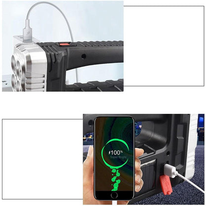 Ліхтарик USB ручний акумуляторний з функцією Power Bank, BL 7702A COB, Сірий / Ліхтарик на сонячній батареї