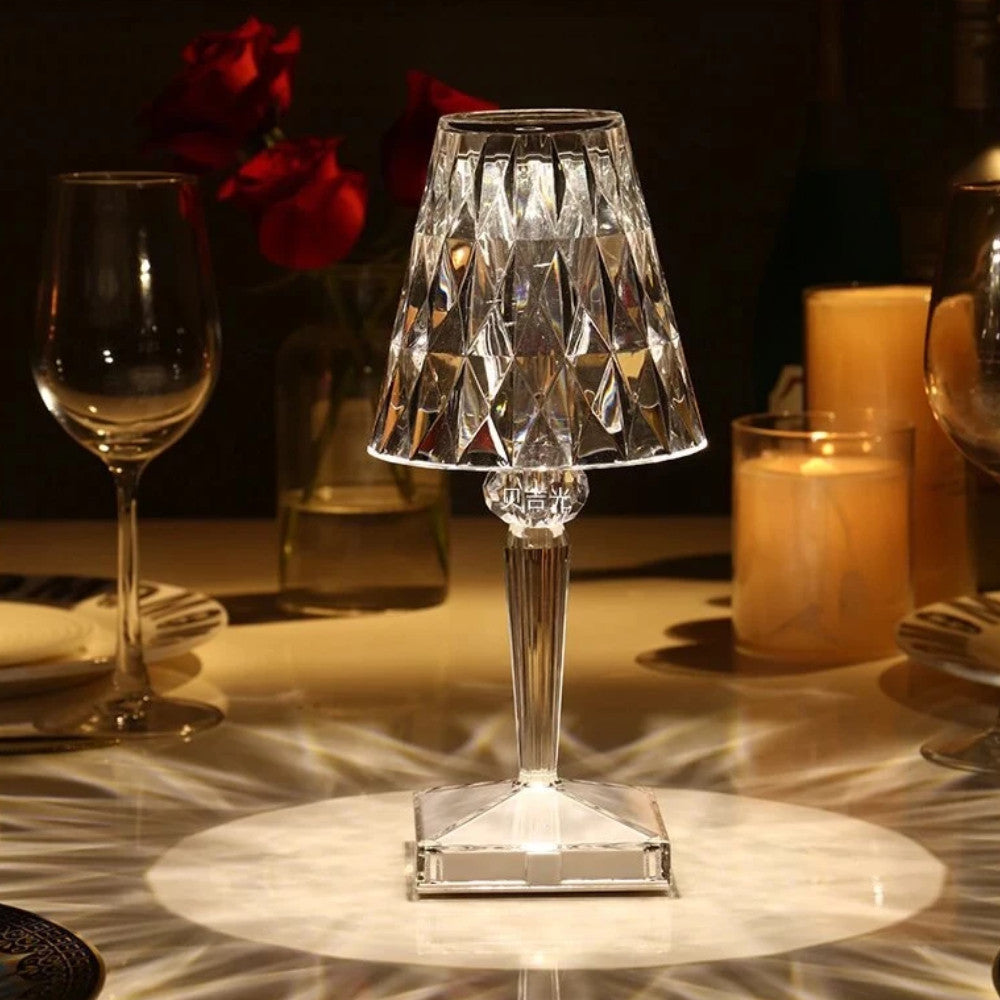LED світильник Crystal light із сенсорним керуванням, Прозорий / Настільна лампа нічник / Декоративна лед лампа