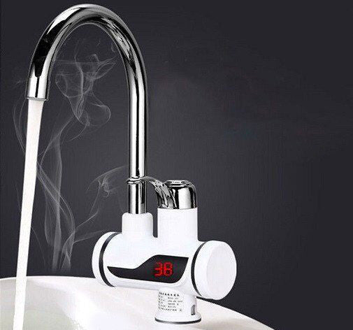 Кран водонагрівач проточний, 3000 Вт, Білий / Електричний проточний водонагрівач / Кран з водонагрівачем