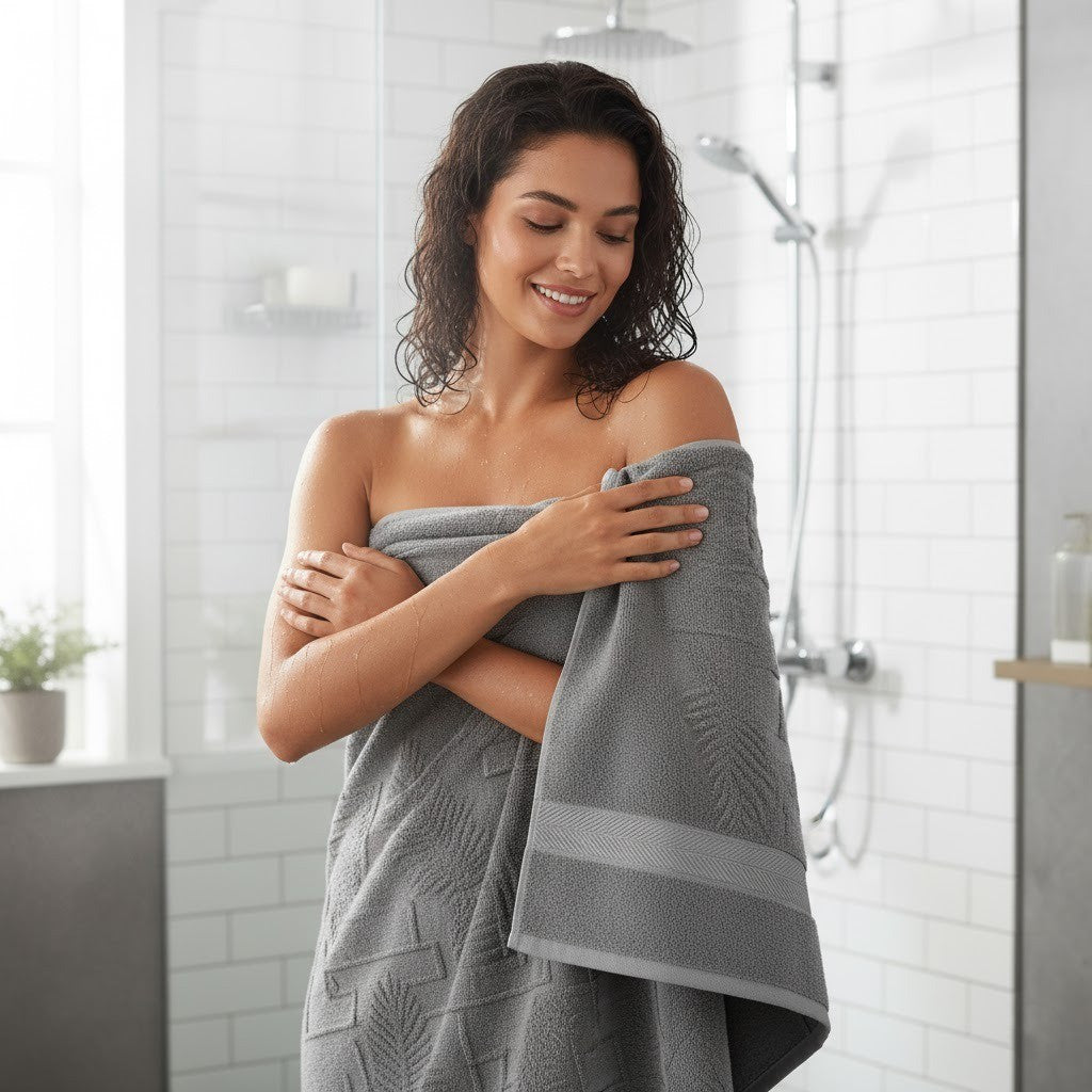 Набір рушників, 6 шт, 70x140 см, Pupilla Mikanos / Набір жакардових рушників / Комплект лазневих рушників
