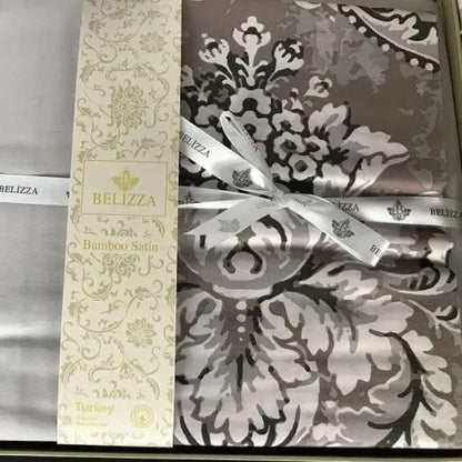 Постільна білизна сатинова, Євро розмір, подарункова упаковка, Belizza Osco bej / Комплект постільної білизни