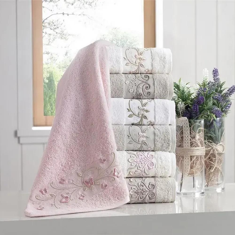Набір рушників пеньє, 6шт/уп, 70x140см, Pupilla Eva butterfly / Бамбукові рушники / Рушники лазневі