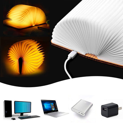 Акумуляторна настільна лампа-книжка, USB, Білий / LED лампа-книжка / Світлодіодна лампа на акумуляторі / Портативний світильник
