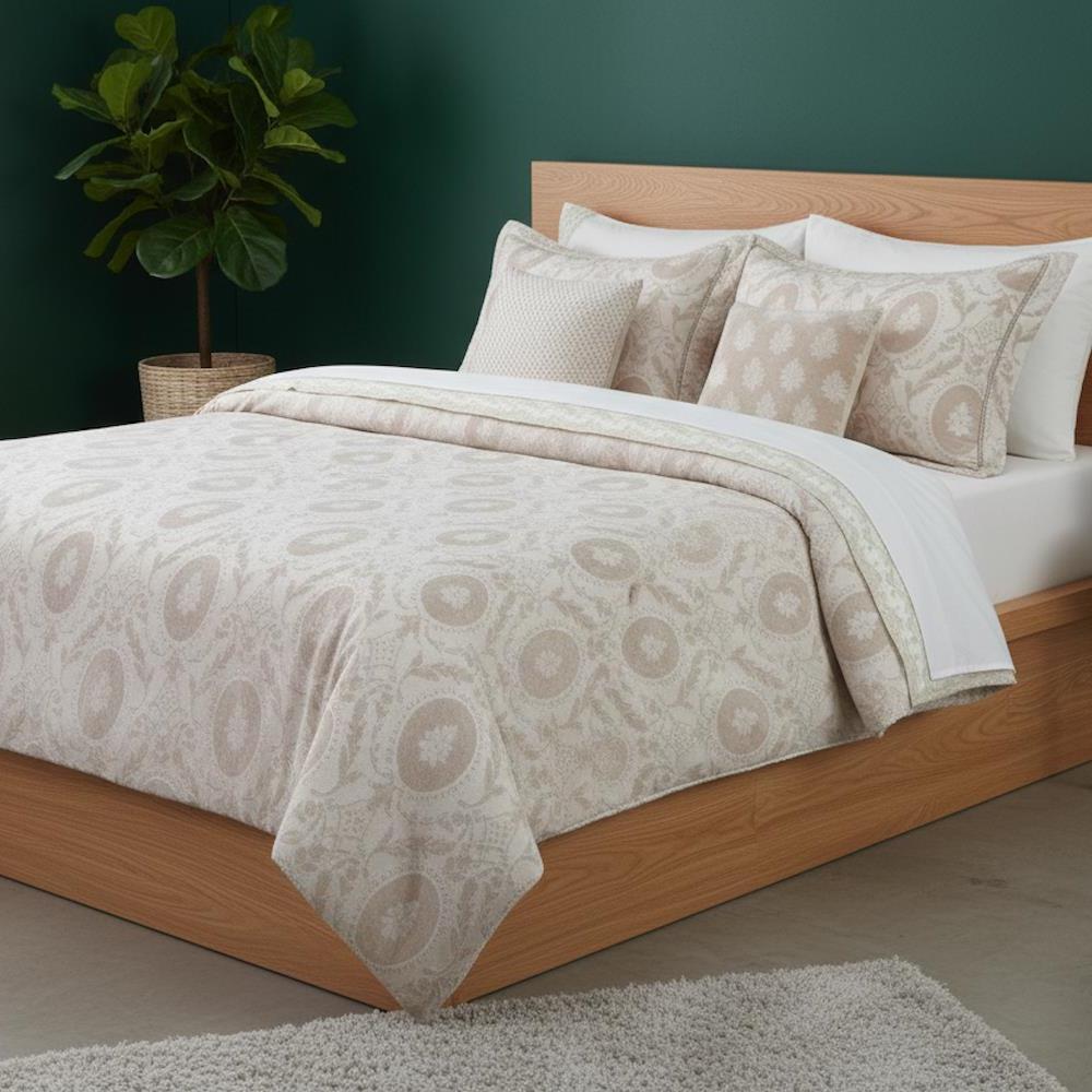 Комплект постільної білизни з вишивкою, Євро розмір, Pepper home Julie pink / Набір постільної білизни сатинової