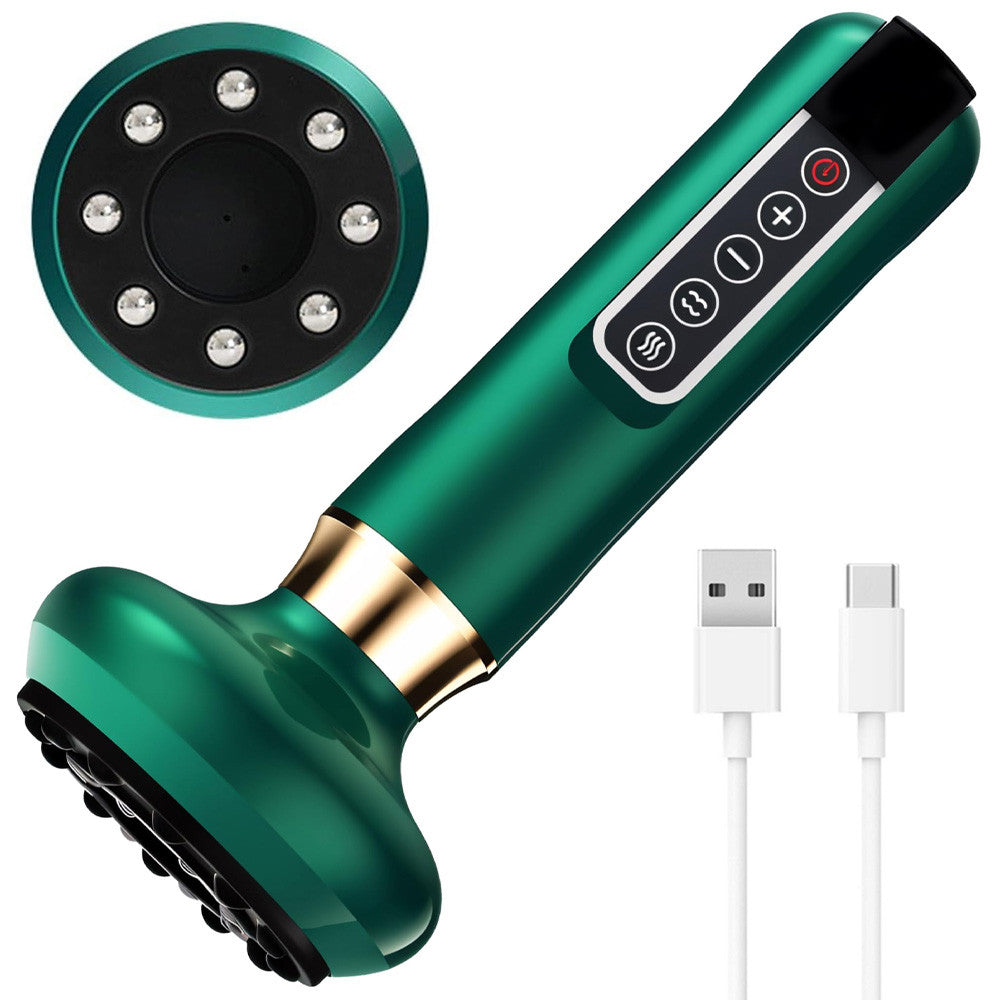 Вакуумний масажер від целюліту з підігрівом та USB, 12 режимів, Зелений / Антицелюлітний масажер для тіла