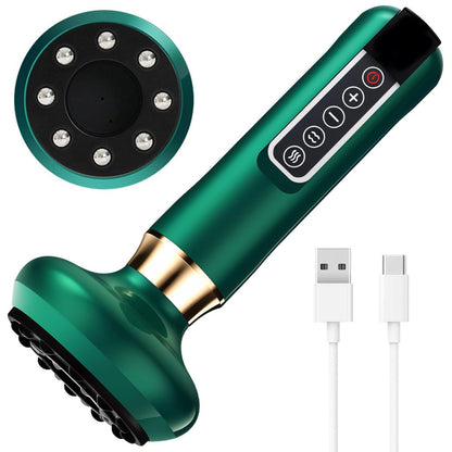 Вакуумний масажер від целюліту з підігрівом та USB, 12 режимів, Зелений / Антицелюлітний масажер для тіла