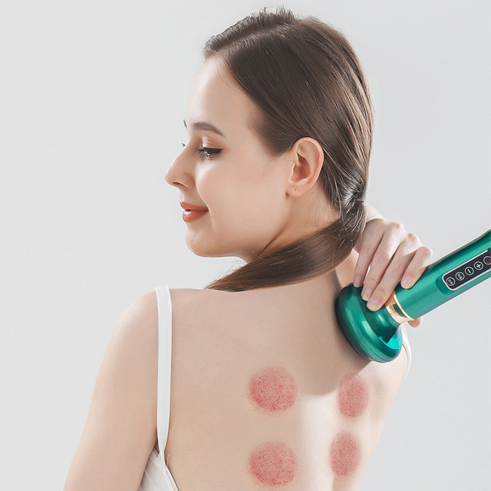 Вакуумний масажер від целюліту з підігрівом та USB, 12 режимів, Зелений / Антицелюлітний масажер для тіла