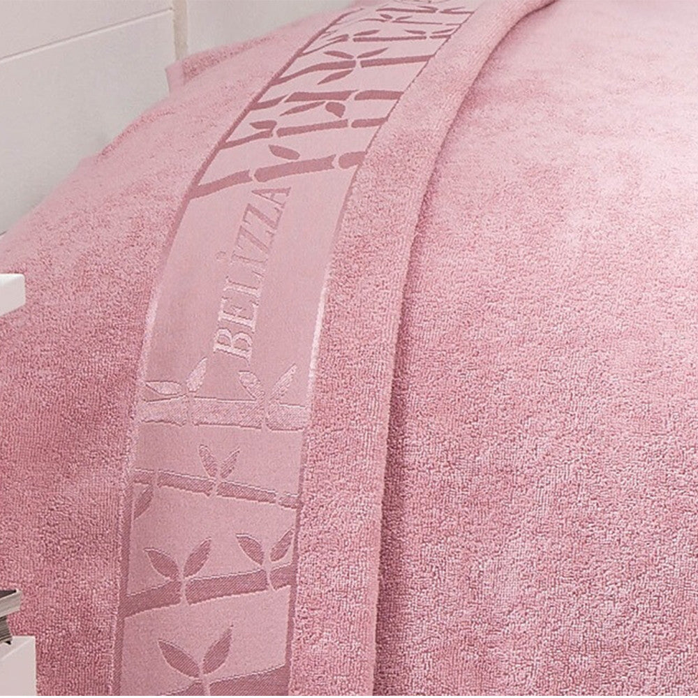 Простирадло бамбукове, 200х220см, Gold pembe, Belizza / Махрове простирадло бамбукове