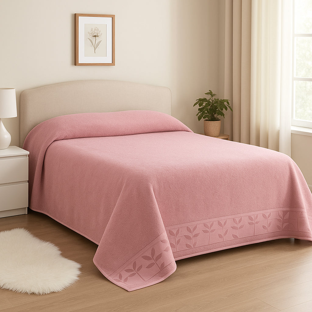 Простирадло бамбукове, 200х220см, Gold pembe, Belizza / Махрове простирадло бамбукове
