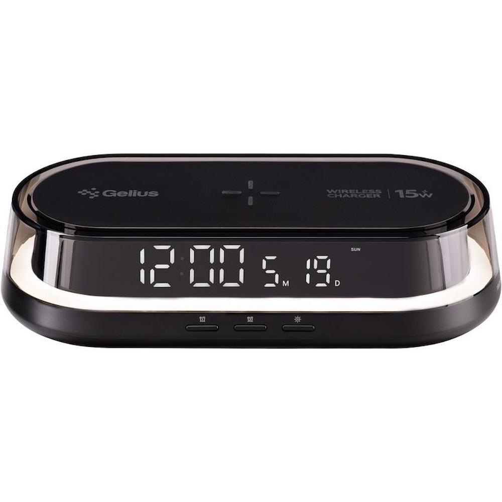 Настільний годинник з бездротовою зарядкою, Type-C живлення,Gelius Time Bridge 2 GP-SDC02/Годинник електронний/Цифровий годинник