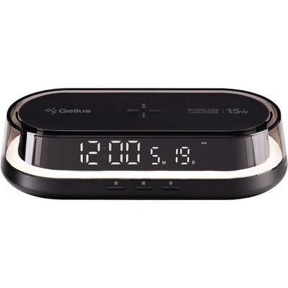 Настільний годинник з бездротовою зарядкою, Type-C живлення,Gelius Time Bridge 2 GP-SDC02/Годинник електронний/Цифровий годинник