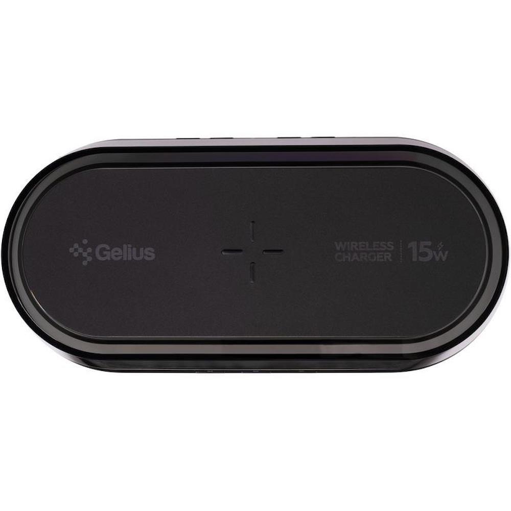 Настільний годинник з бездротовою зарядкою, Type-C живлення,Gelius Time Bridge 2 GP-SDC02/Годинник електронний/Цифровий годинник