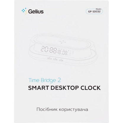 Настільний годинник з бездротовою зарядкою, Type-C живлення,Gelius Time Bridge 2 GP-SDC02/Годинник електронний/Цифровий годинник