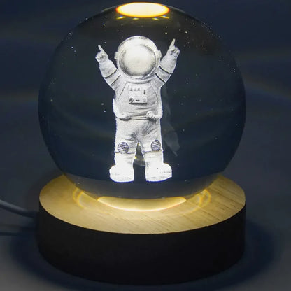Світлодіодний 3D нічник кришталева куля, від USB, 8 см, / Світильник-нічник / Дитячий нічник настільний