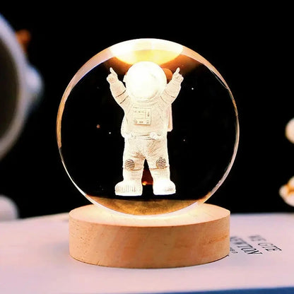 Світлодіодний 3D нічник кришталева куля, від USB, 8 см, / Світильник-нічник / Дитячий нічник настільний
