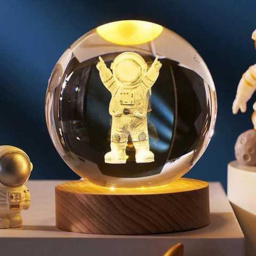 Світлодіодний 3D нічник кришталева куля, від USB, 8 см, / Світильник-нічник / Дитячий нічник настільний