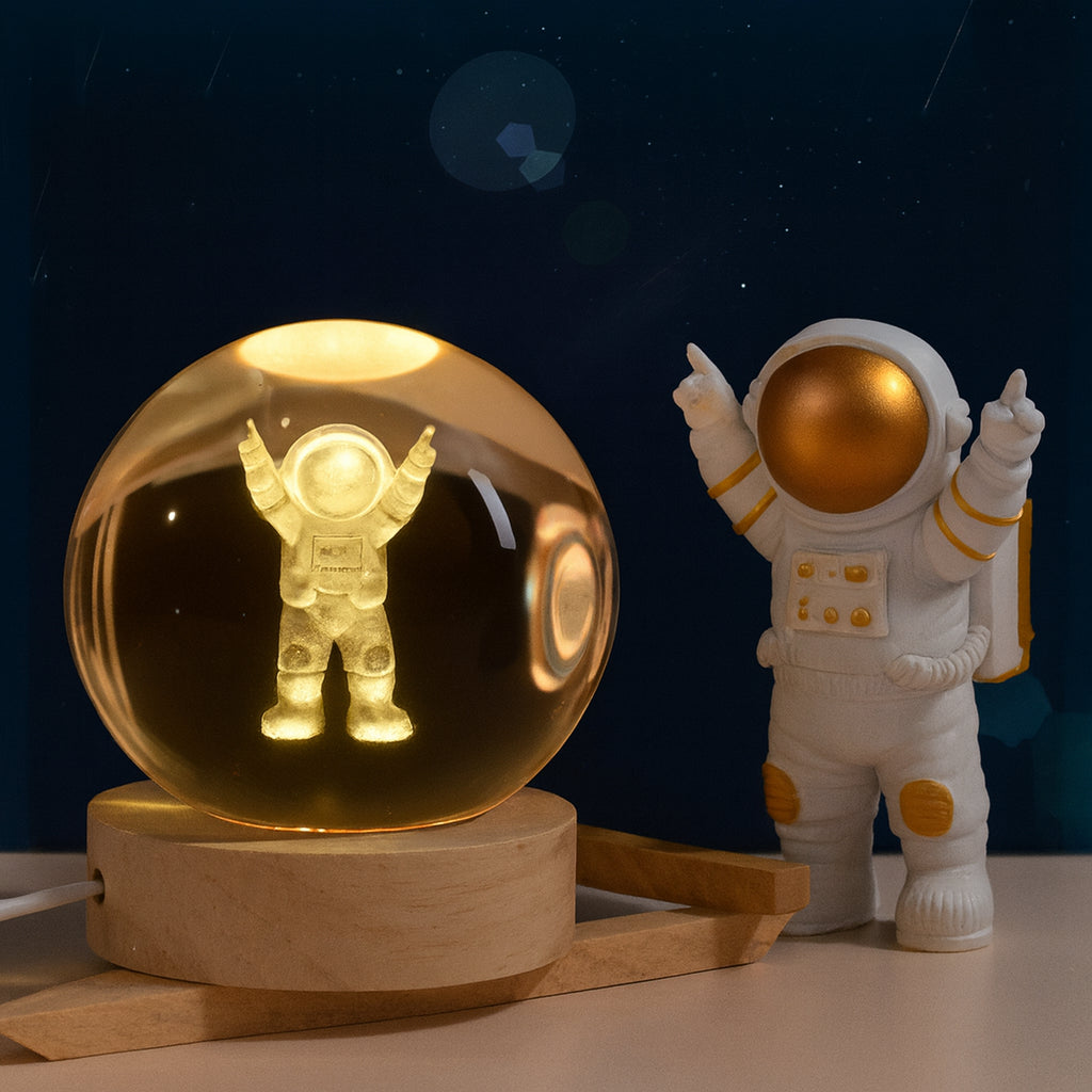 Світлодіодний 3D нічник кришталева куля, від USB, 8 см, / Світильник-нічник / Дитячий нічник настільний