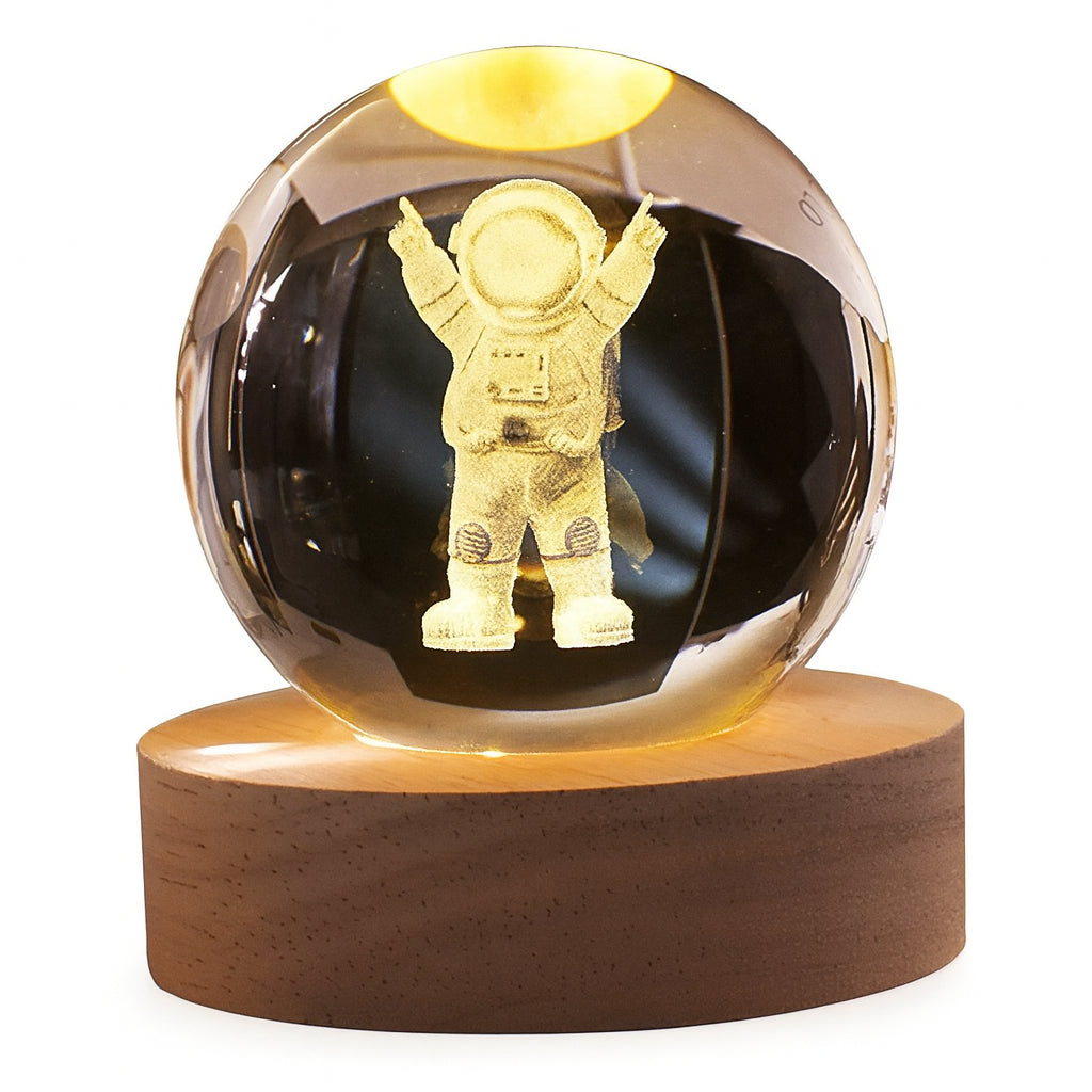 Світлодіодний 3D нічник кришталева куля, від USB, 8 см, / Світильник-нічник / Дитячий нічник настільний