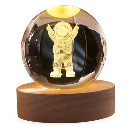 Світлодіодний 3D нічник кришталева куля, від USB, 8 см, / Світильник-нічник / Дитячий нічник настільний