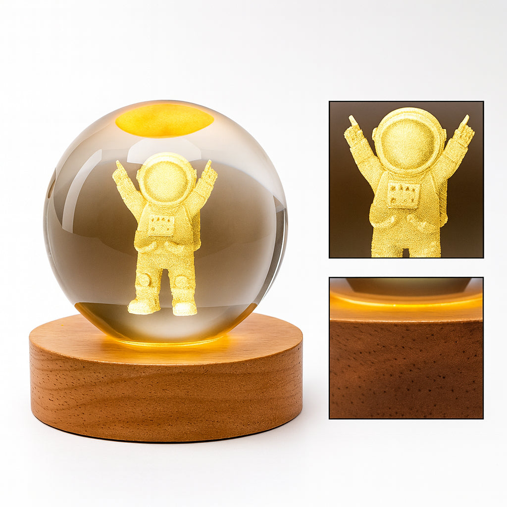 Світлодіодний 3D нічник кришталева куля, від USB, 8 см, / Світильник-нічник / Дитячий нічник настільний