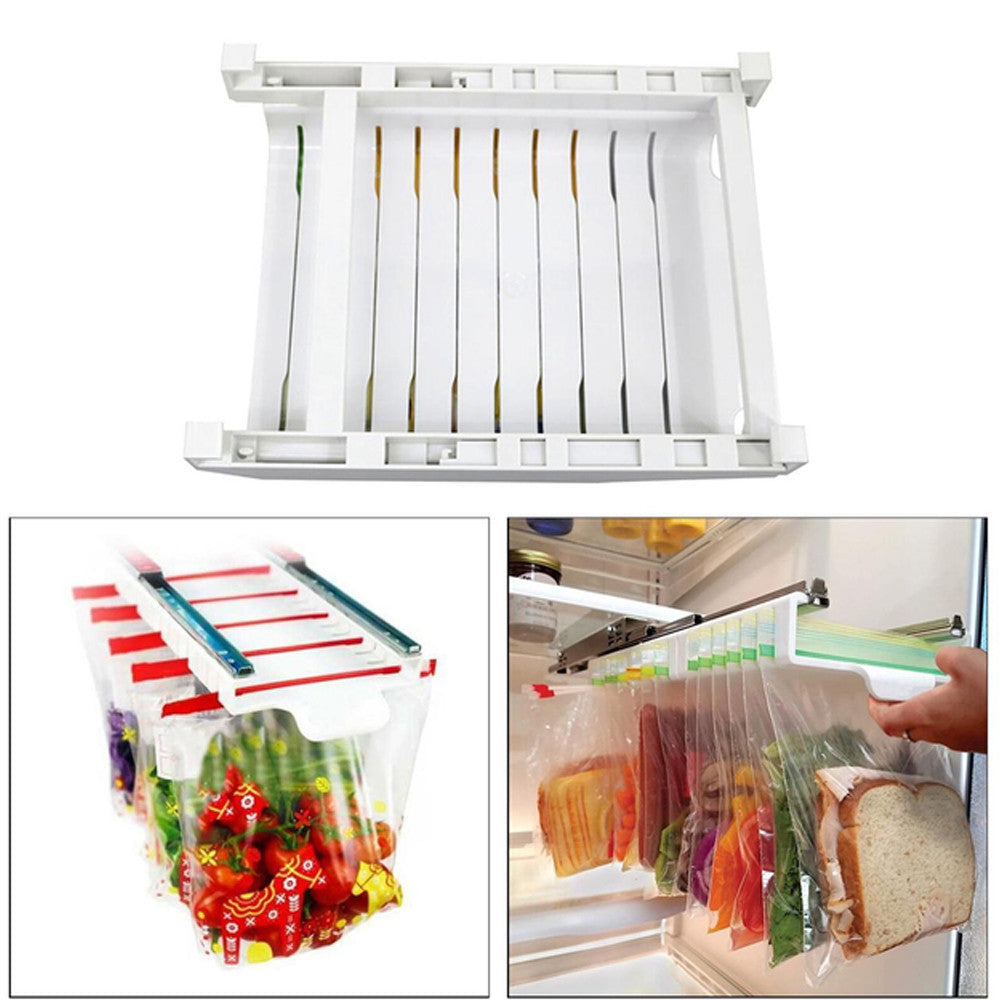Органайзер для пакетів у холодильник 10 шт (25,5x19,5x5,8 см) Easy store organizer, Білий / Органайзер у холодильник