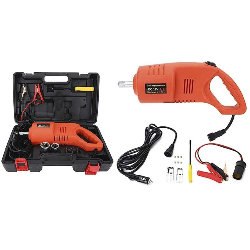 Електричний гайковерт від прикурювача 12V, 80W, в кейсі BX-480, Помаранчевий / Ударний гайковерт для авто / Електрогайковерт
