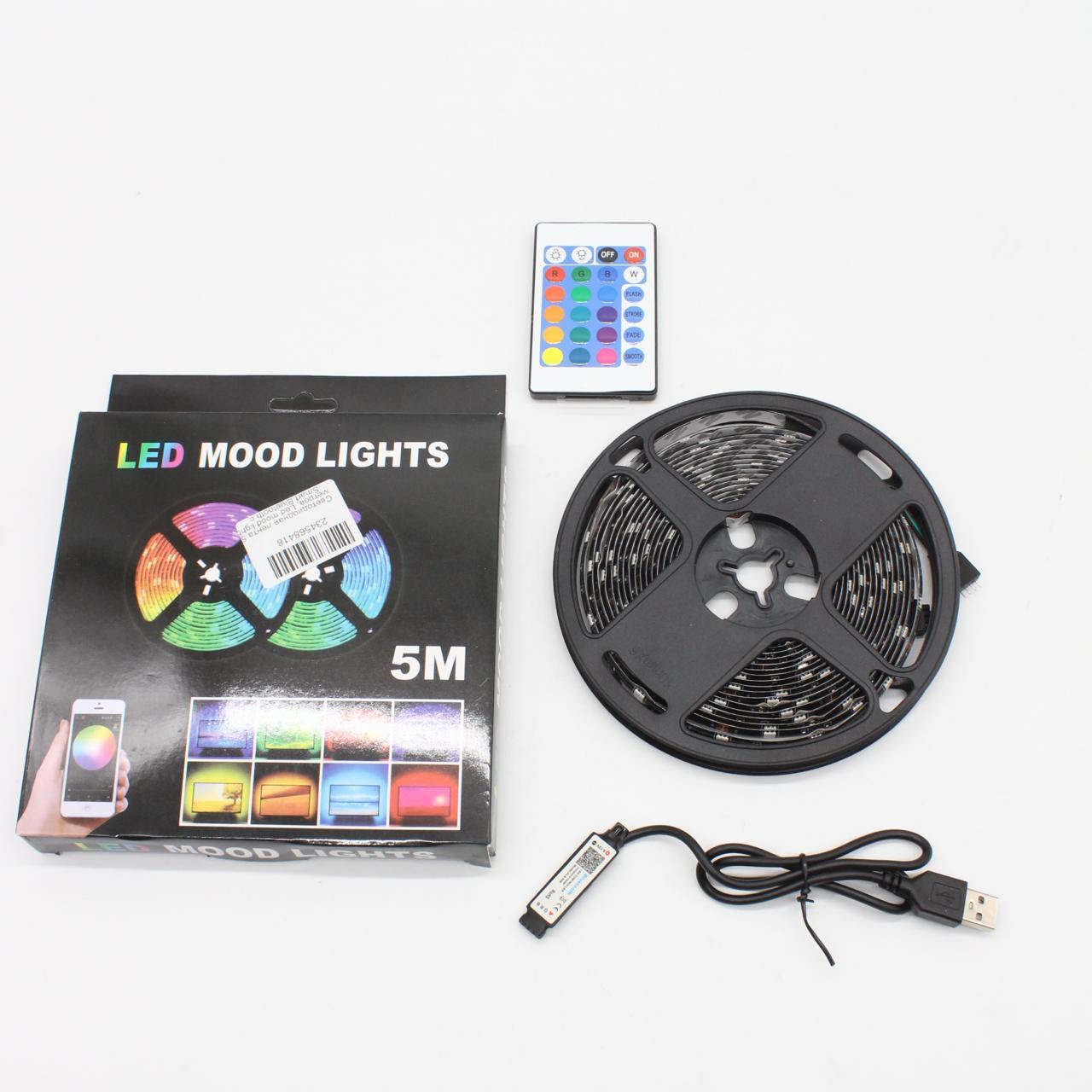 Комплект 2 шт Світлодіодна стрічка 5 м, від USB та пульт TV LED Strip CB-5050 / Лед підсвітка / RGB стрічка від повербанку
