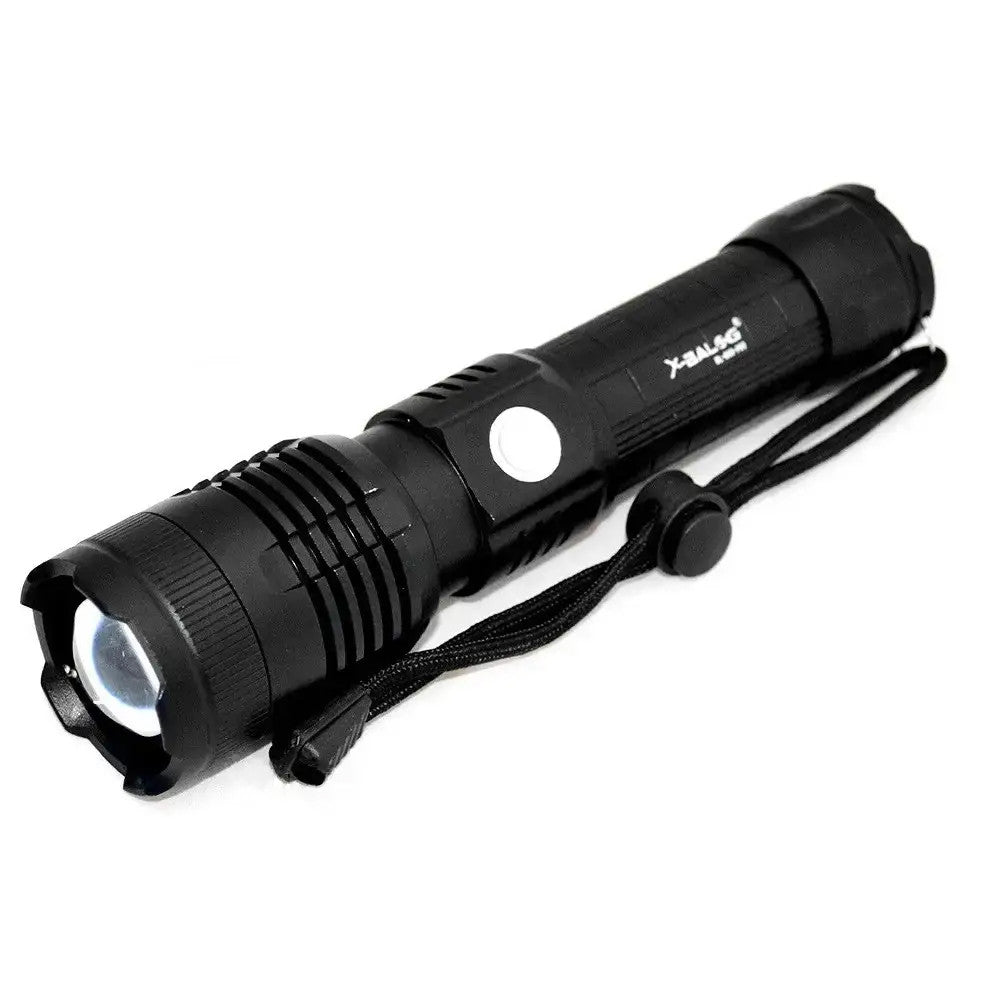Ручний ліхтарик + Акумулятор, від USB, 20см, X-Balog BL-B88-P90, Чорний / Акумуляторний ліхтар ручний / Світлодіодний ліхтар