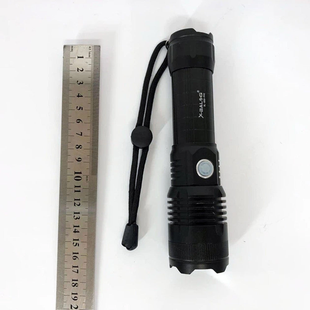 Ручний ліхтарик + Акумулятор, від USB, 20см, X-Balog BL-B88-P90, Чорний / Акумуляторний ліхтар ручний / Світлодіодний ліхтар