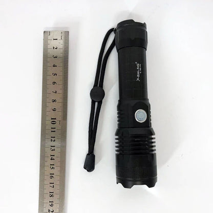 Ручний ліхтарик + Акумулятор, від USB, 20см, X-Balog BL-B88-P90, Чорний / Акумуляторний ліхтар ручний / Світлодіодний ліхтар
