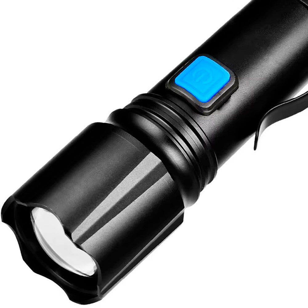 Ручний ліхтар акумуляторний, від USB, COB CB-38-P50, Чорний / Ліхтарик на акумуляторі / Акумуляторний ліхтарик світлодіодний