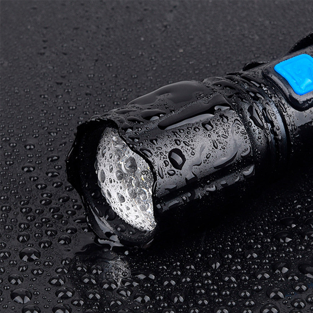 Ручний ліхтар акумуляторний, від USB, COB CB-38-P50, Чорний / Ліхтарик на акумуляторі / Акумуляторний ліхтарик світлодіодний