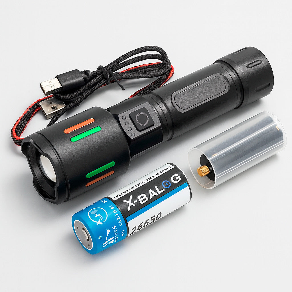 Ручний ліхтар акумуляторний від USB та батарейок Bailong PM10-TG LED / Ліхтарик світлодіодний / Ліхтарик на акумуляторі