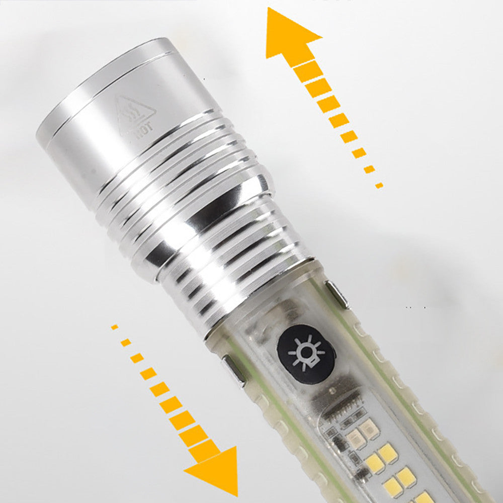 Ручний ліхтар акумуляторний 8,3х11,6х3,3 см, USB, BL-520D, Сірий / Портативний LED-ліхтар /  Світлодіодний ліхтарик