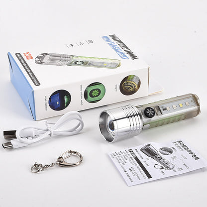 Ручний ліхтар акумуляторний 8,3х11,6х3,3 см, USB, BL-520D, Сірий / Портативний LED-ліхтар /  Світлодіодний ліхтарик