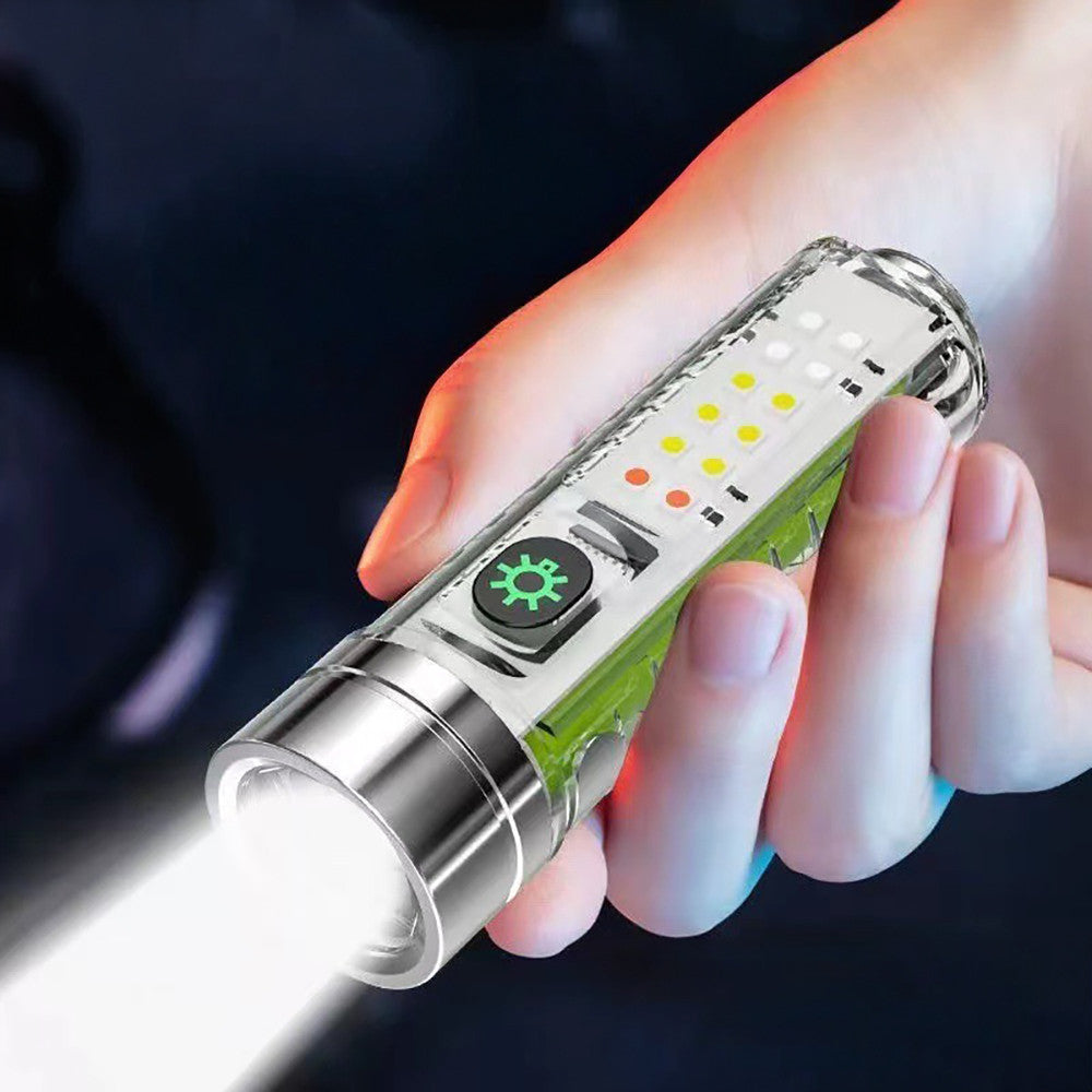 Ручний ліхтар акумуляторний 8,3х11,6х3,3 см, USB, BL-520D, Сірий / Портативний LED-ліхтар /  Світлодіодний ліхтарик