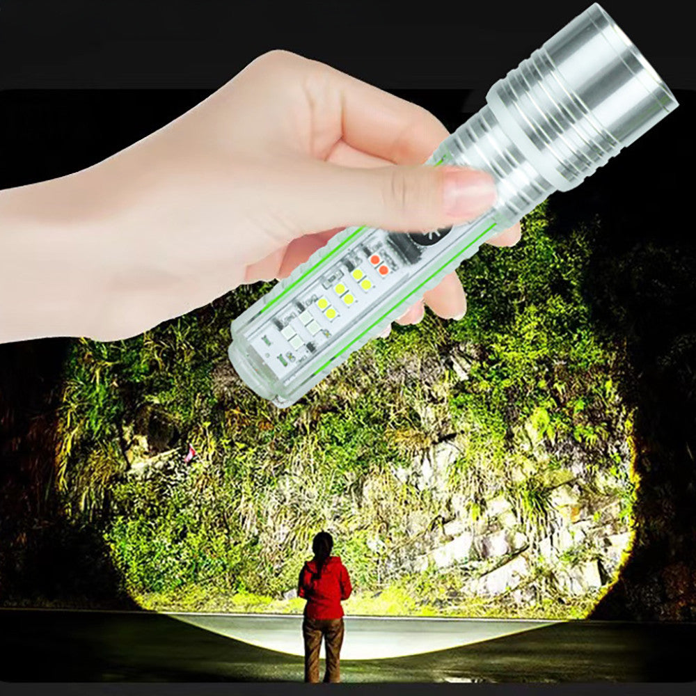 Ручний ліхтар акумуляторний 8,3х11,6х3,3 см, USB, BL-520D, Сірий / Портативний LED-ліхтар /  Світлодіодний ліхтарик