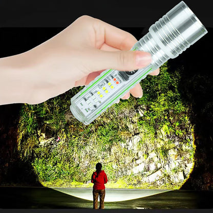 Ручний ліхтар акумуляторний 8,3х11,6х3,3 см, USB, BL-520D, Сірий / Портативний LED-ліхтар /  Світлодіодний ліхтарик