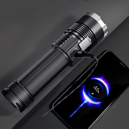 Ручний ліхтар акумуляторний 27х7 см, USB, BL-S-P66-TG, Чорний / Портативний LED-ліхтар / Світлодіодний ліхтарик / Ліхтарик ручний