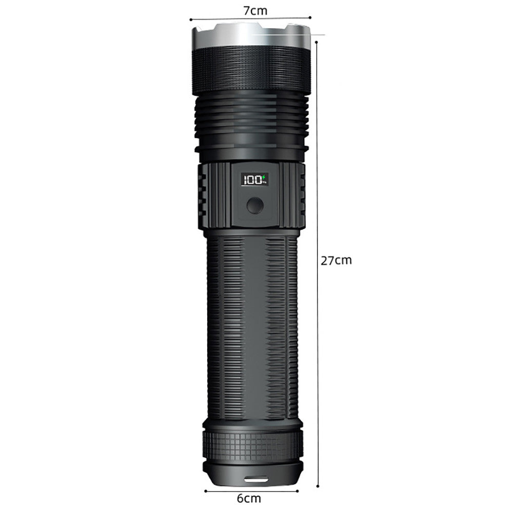 Ручний ліхтар акумуляторний 27х7 см, USB, BL-S-P66-TG, Чорний / Портативний LED-ліхтар / Світлодіодний ліхтарик / Ліхтарик ручний