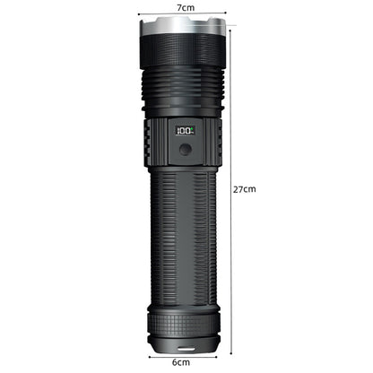 Ручний ліхтар акумуляторний 27х7 см, USB, BL-S-P66-TG, Чорний / Портативний LED-ліхтар / Світлодіодний ліхтарик / Ліхтарик ручний