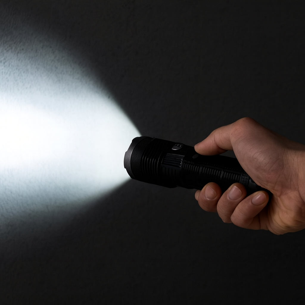 Ручний ліхтар акумуляторний 27х7 см, USB, BL-S-P66-TG, Чорний / Портативний LED-ліхтар / Світлодіодний ліхтарик / Ліхтарик ручний