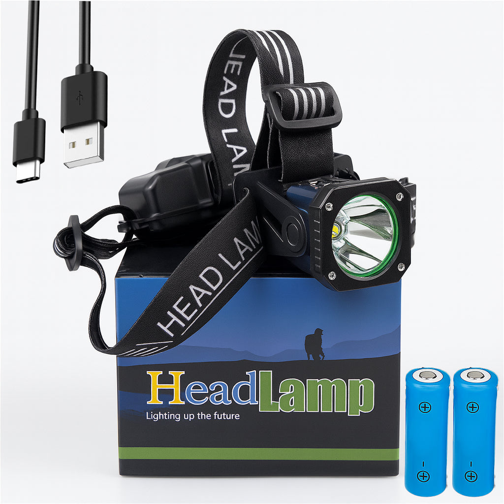 Налобний ліхтар акумуляторний, HeadLamp 50039, Чорний / Ліхтарик налобний / Світлодіодний ліхтар на голову