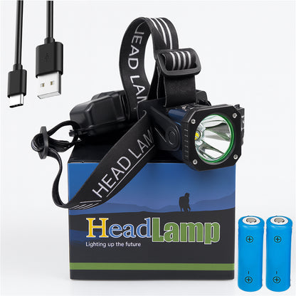 Налобний ліхтар акумуляторний, HeadLamp 50039, Чорний / Ліхтарик налобний / Світлодіодний ліхтар на голову