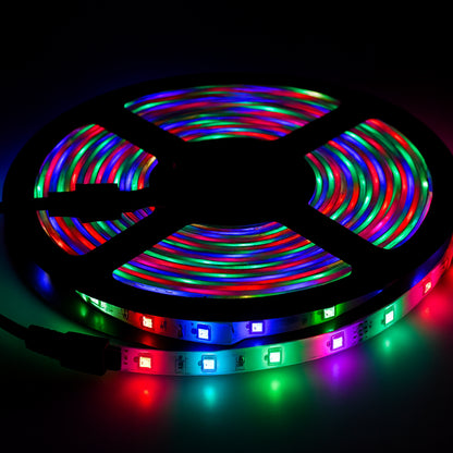 LED стрічка від мережі, 5м + пульт та блок живлення, Rgb / Світлодіодна стрічка / Підсвітка для кімнати / Самоклеюча стрічка