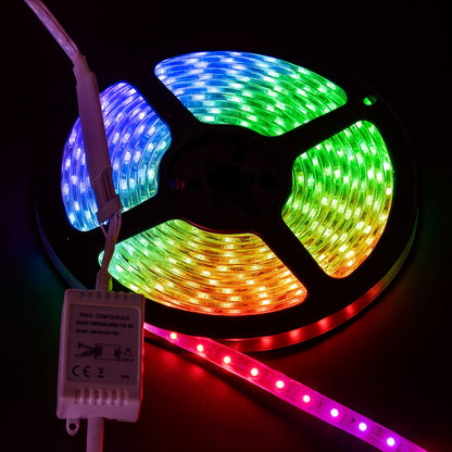LED стрічка від мережі, 5м + пульт та блок живлення, Rgb / Світлодіодна стрічка / Підсвітка для кімнати / Самоклеюча стрічка