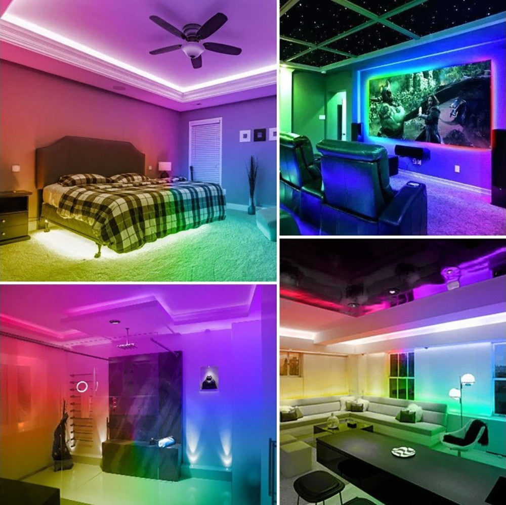 LED стрічка від мережі, 5м + пульт та блок живлення, Rgb / Світлодіодна стрічка / Підсвітка для кімнати / Самоклеюча стрічка