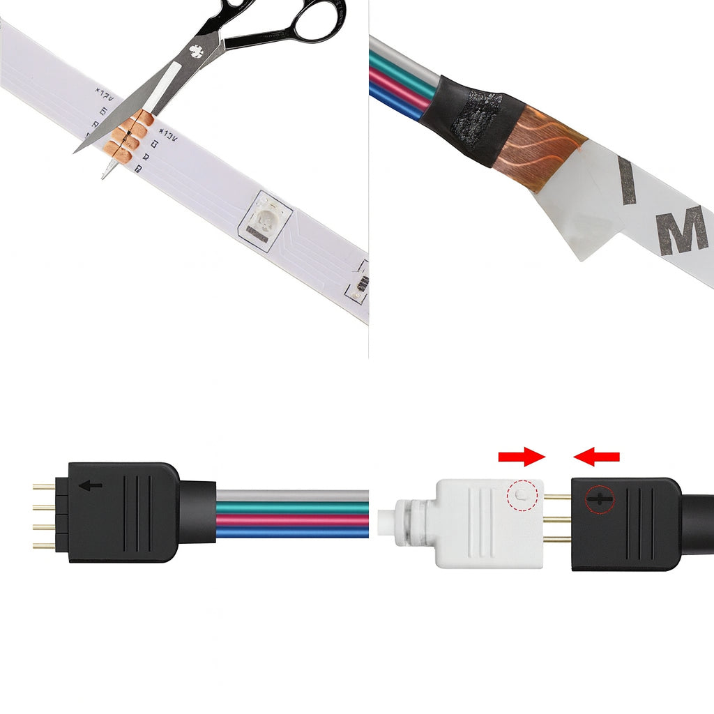 LED стрічка від мережі, 5м + пульт та блок живлення, Rgb / Світлодіодна стрічка / Підсвітка для кімнати / Самоклеюча стрічка