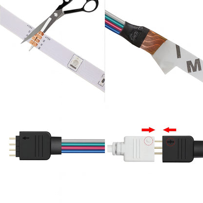 LED стрічка від мережі, 5м + пульт та блок живлення, Rgb / Світлодіодна стрічка / Підсвітка для кімнати / Самоклеюча стрічка